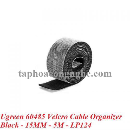 Ugreen 60485 5M cỡ 15mm băng dán Velcro màu đen ngang 1.5cm LP124 30060485